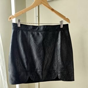 Faux Leather Skirt in Black